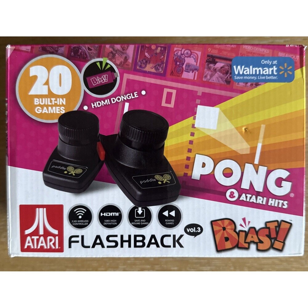 AtGames Flashback Vol 3 Blast! Atari & Pong Hits Retro Gaming System w/ 20 Games